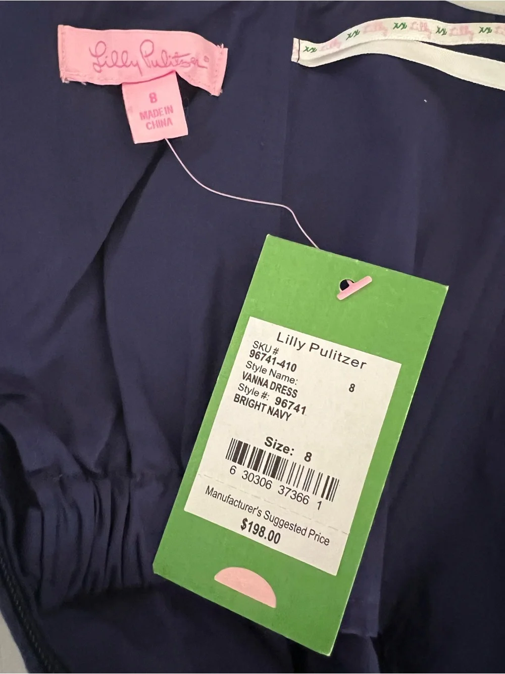 Lilly Pulitzer Nautical Navy Vanna Dress with Buttons, size 8, NWT - Picture 8 of 13